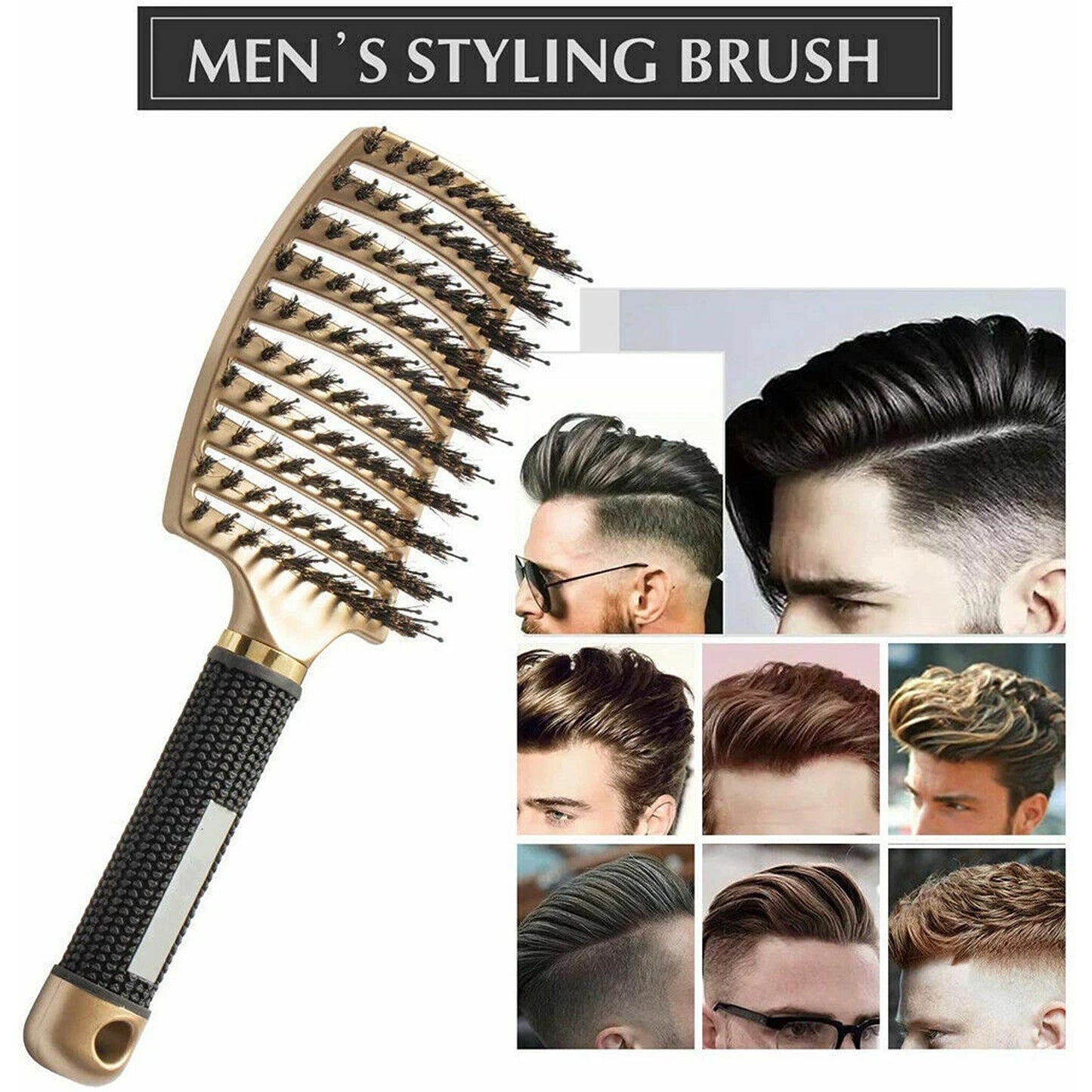Detangling Hair Brush Nylon Bristle Boar Hair