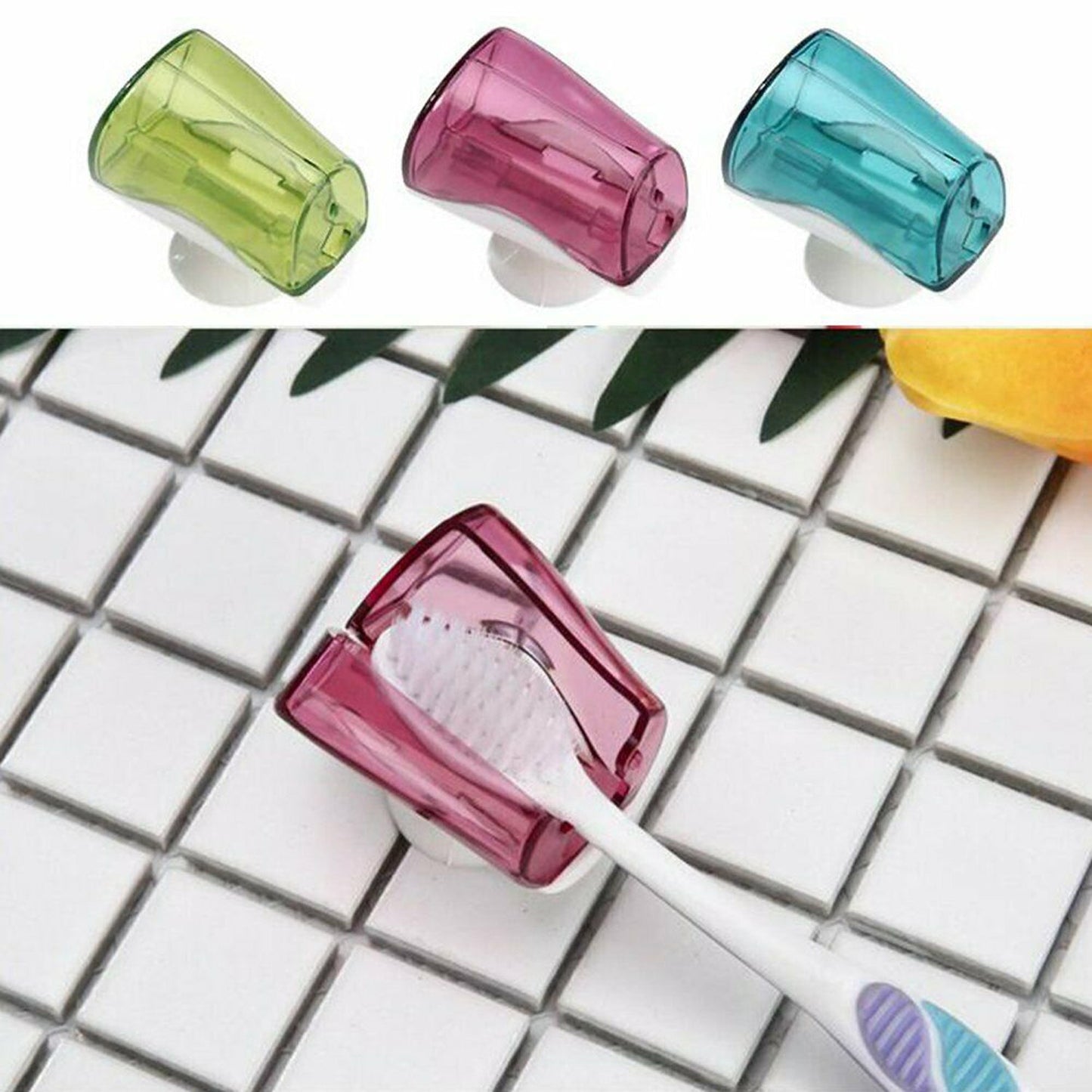 Home Bathroom Wall Mounted Toothbrush Holder - 3x