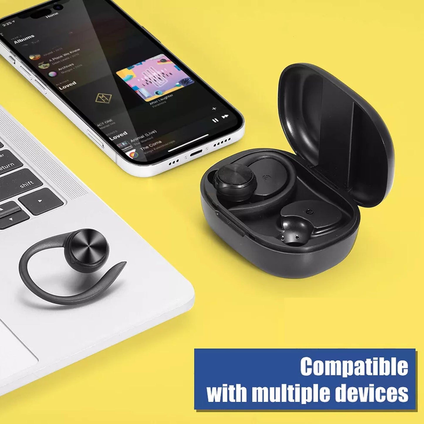 Sweatproof Wireless Bluetooth Earphones with Mic for Sports and Gym