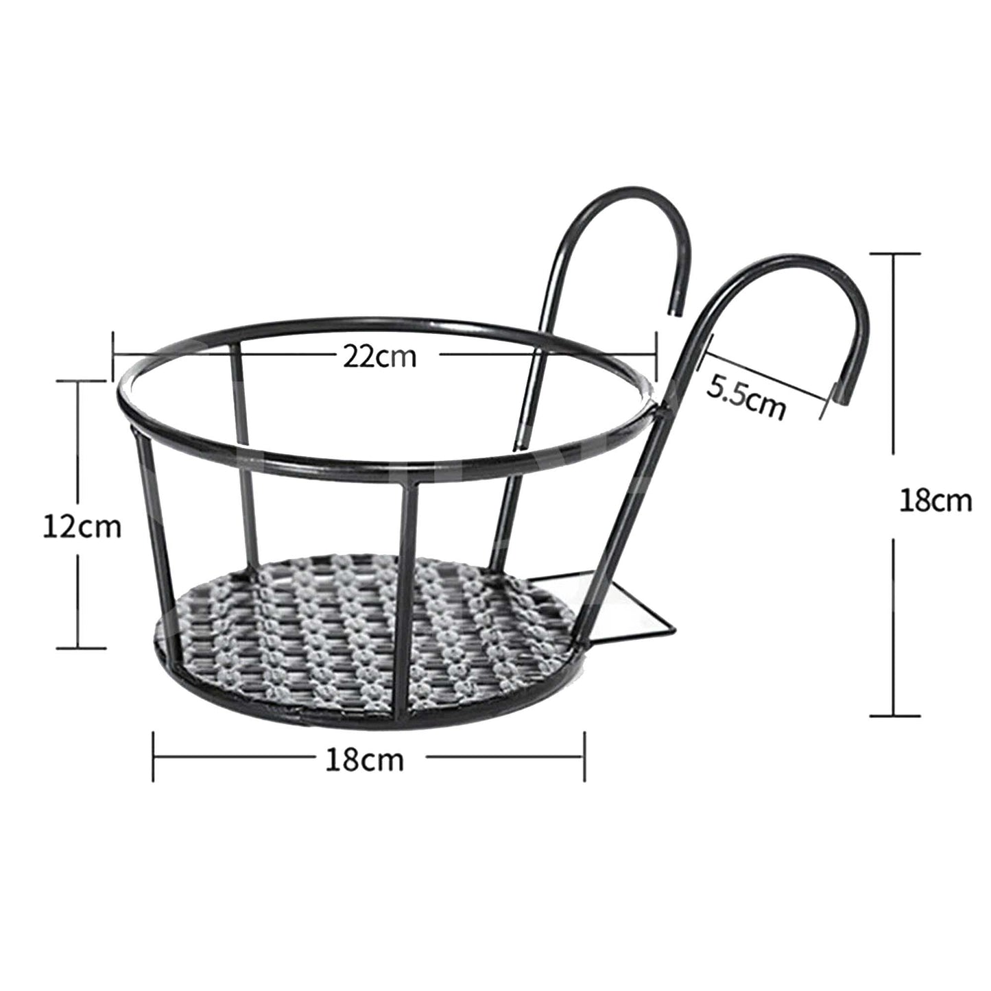 Hanging Metal Flower Holder Shelf Stand Basket Garden Storage 6x
