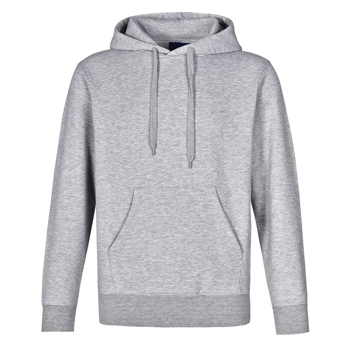 Adult Pullover Fleece Hoodie with Pocket and Contrast Hood - Grey