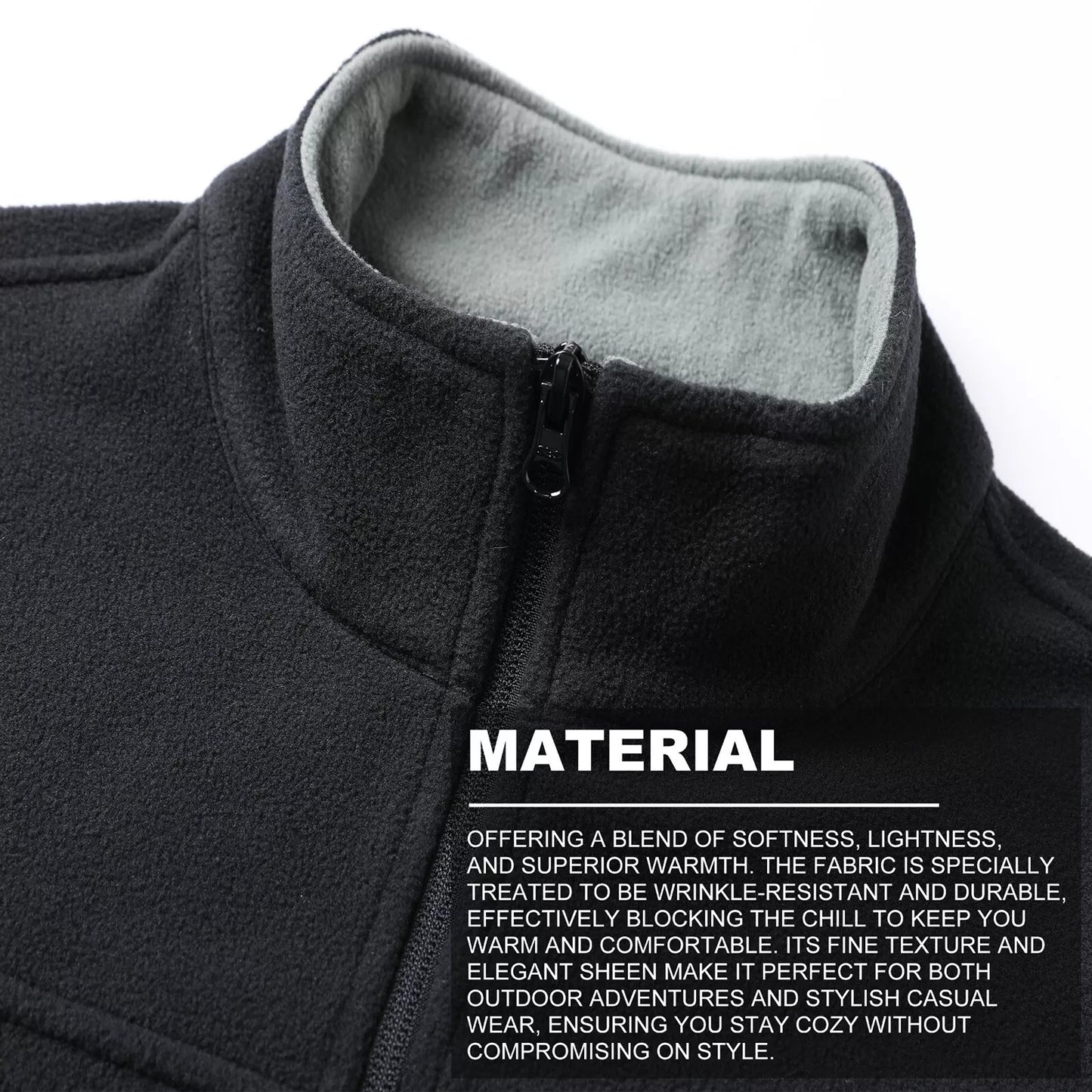 Unisex Soft Fleece Vest Medium Weight Sleeveless Outerwear
