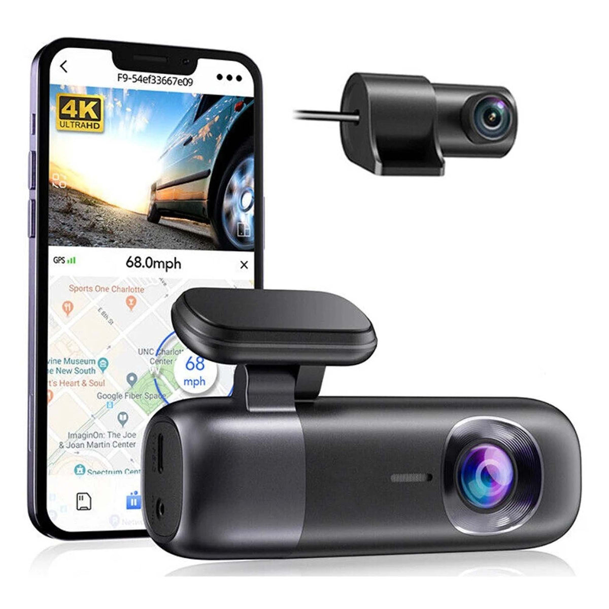 Dual Lens Dash Cam with 4K Video WiFi GPS and G Sensor