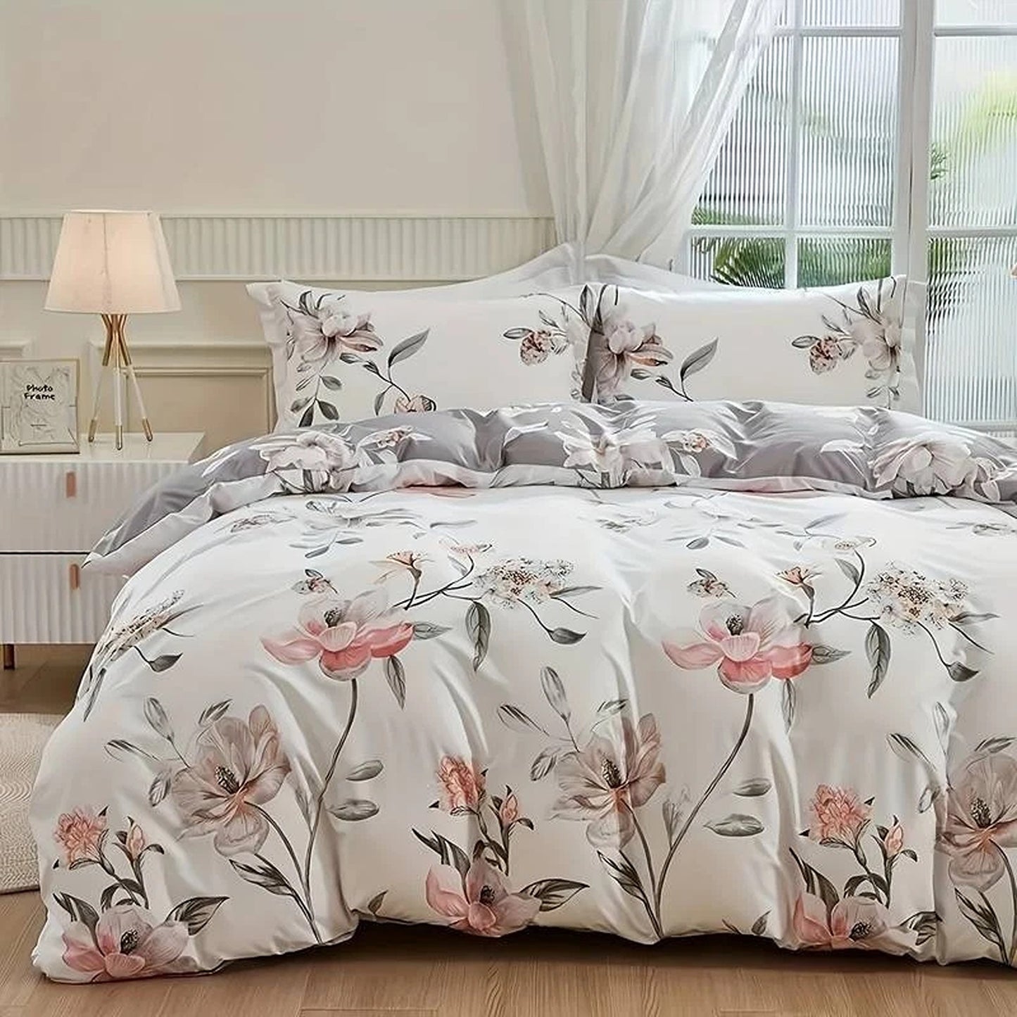 Floral Pattern Ultra Soft Bedding Set Duvet Doona Cover with Pillowcases