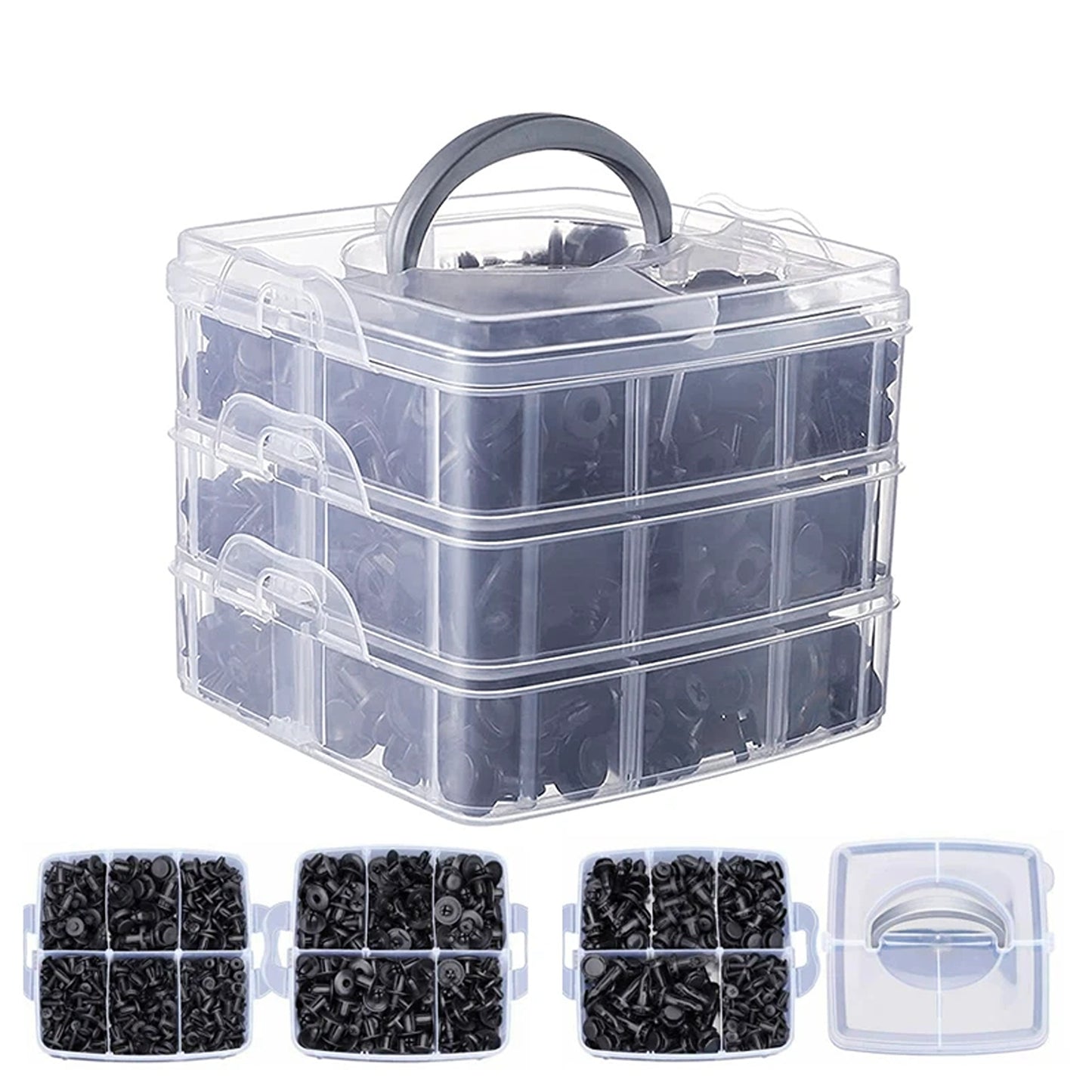 731pcs Automotive Clip and Fastener Kit with Plastic Rivets for Car Body and Bumper Panels