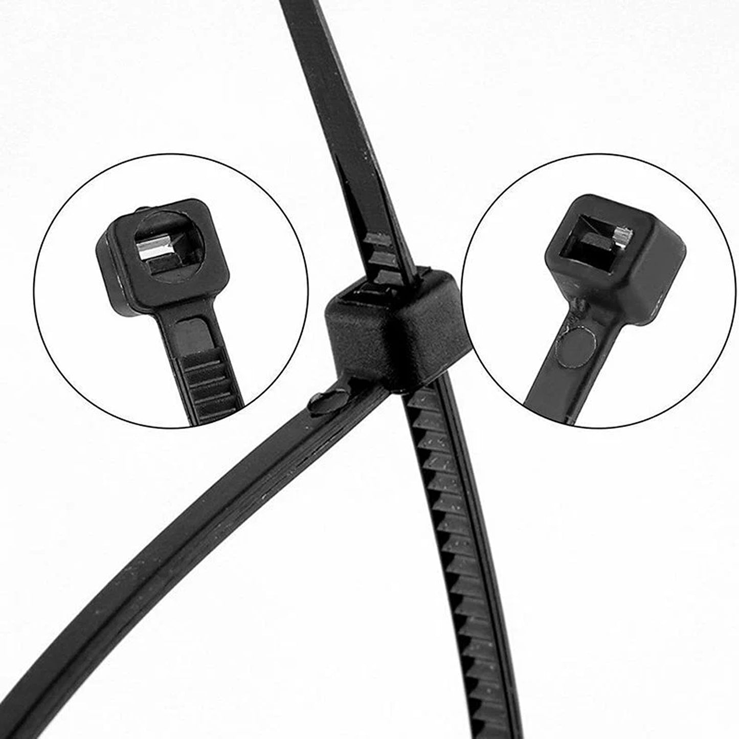 Black Nylon Cable Ties UV Stabilized 100pcs