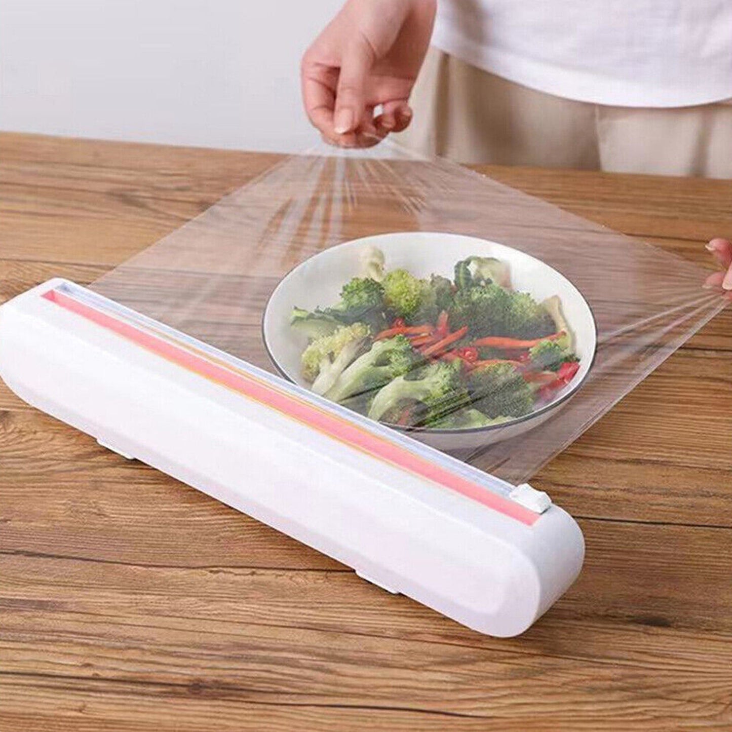 Cling Film Cutter Holder Kitchen Food Wrap Dispenser