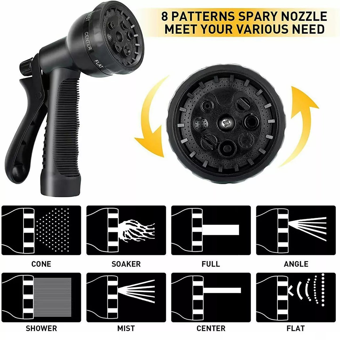Flexible Garden Hose Pipe 100FT with Nozzle Spray Gun