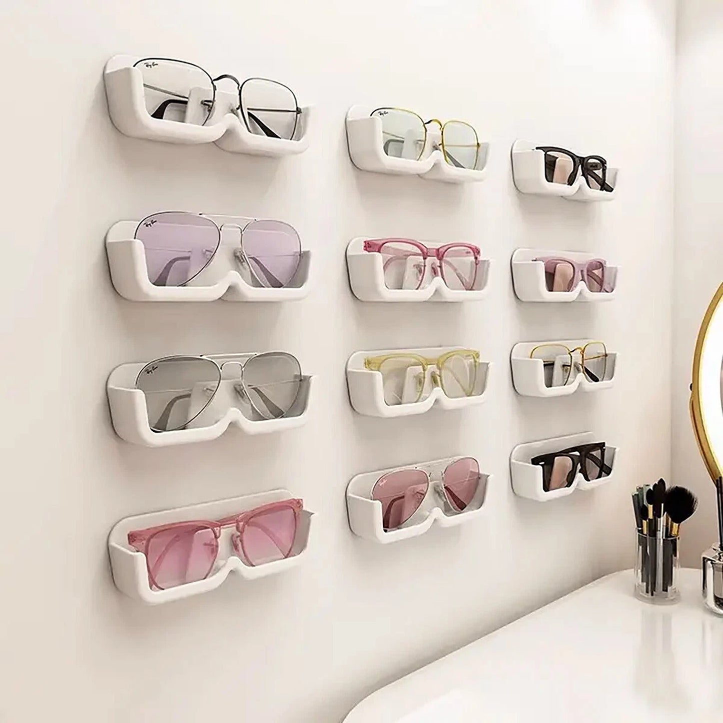 6 Pack Wall Eyeglass Display Shelf and Storage Holder