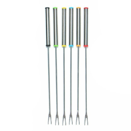 Stainless Steel Dessert Forks 6pcs for Fondue Chocolate and Cheese