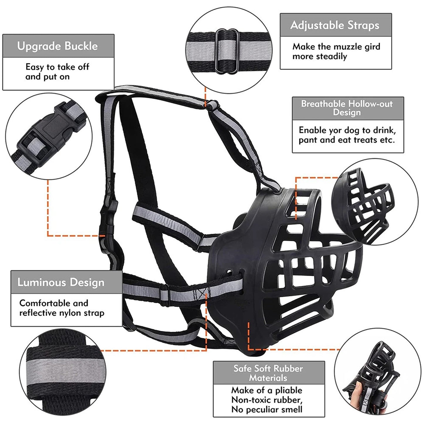 Adjustable Dog Muzzle Basket for Training and Anti Biting