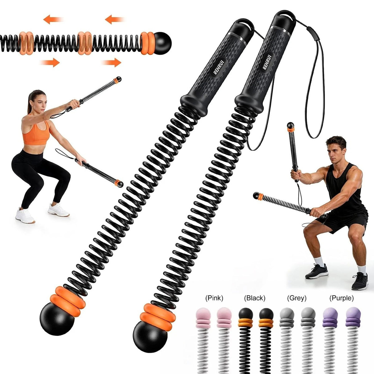 Adjustable Weighted Ropeless Battle Ropes for Fitness Training 2pcs