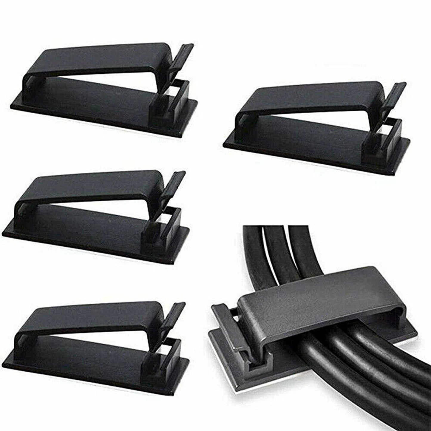 Adhesive Cable Clips Wire Management Holder Cord Organizer 20pcs
