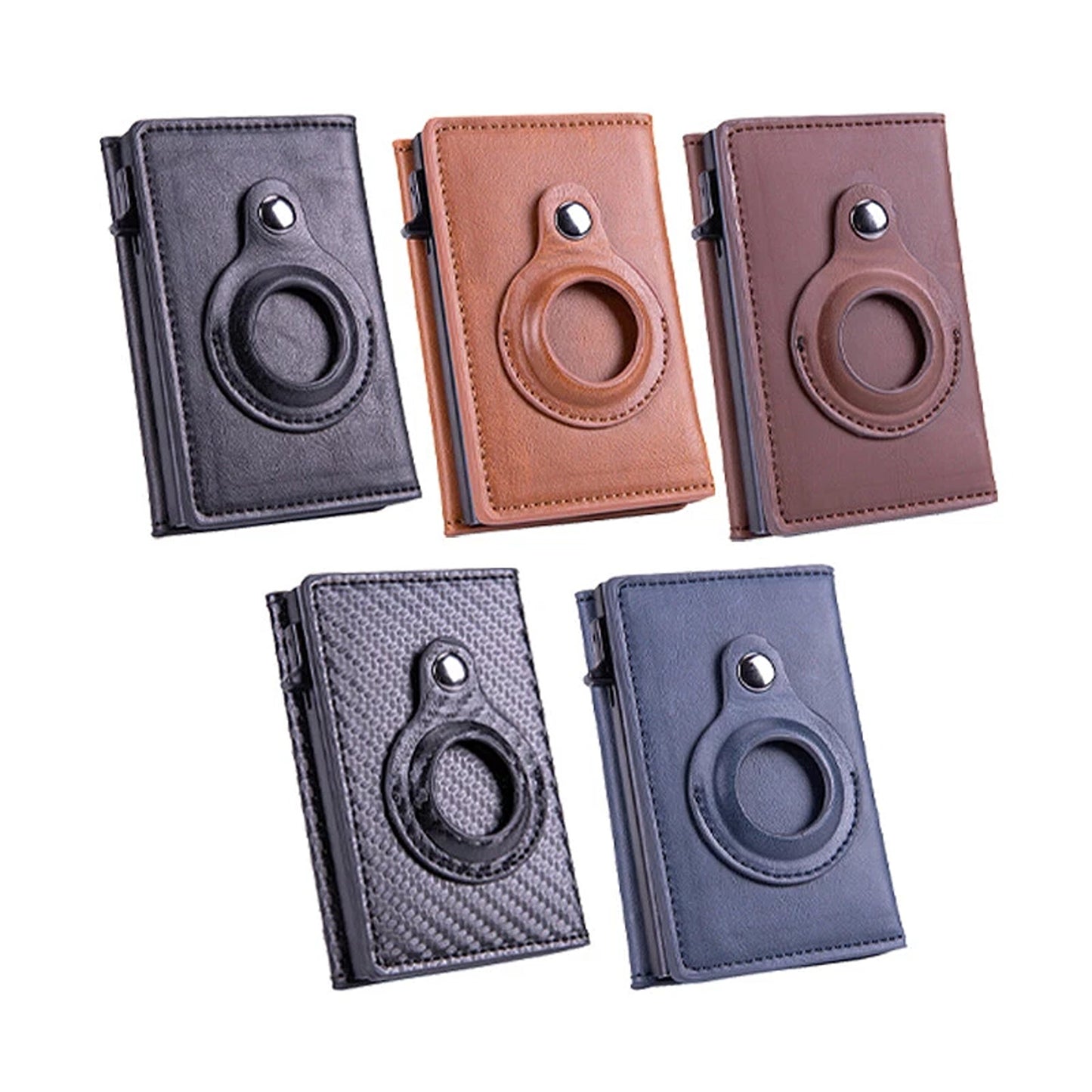 PU Leather Wallet with AirTag Holder Credit Card and Cash Case