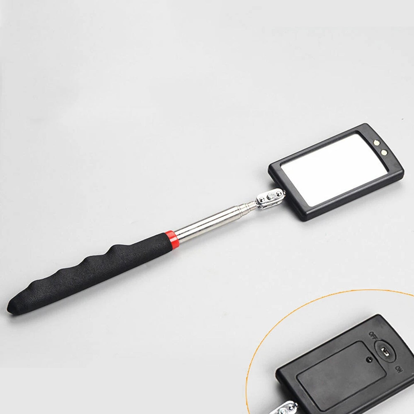 LED Inspection Mirror Extendable Telescopic Swivel Lighted Tool