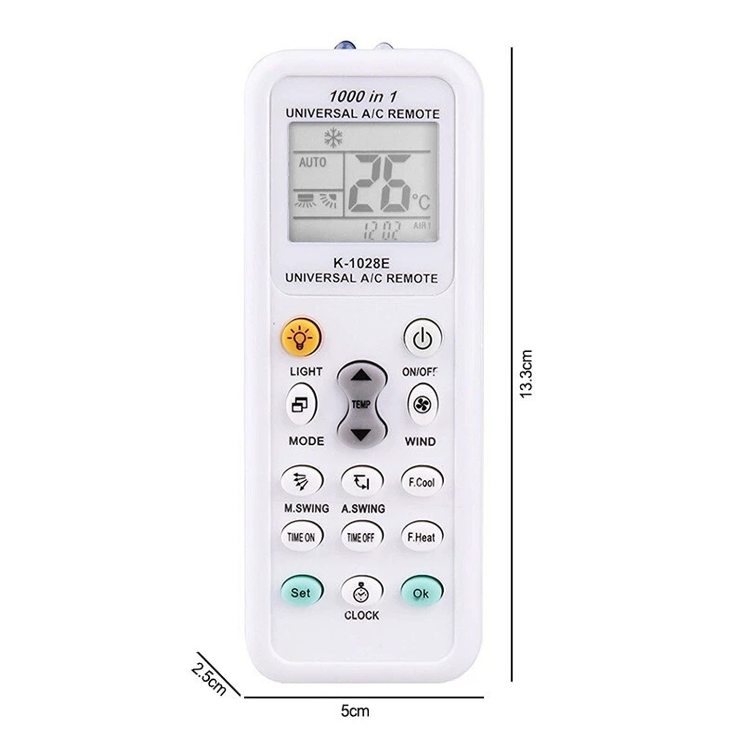 Universal AC Remote Control with LCD Display Model K-1028E