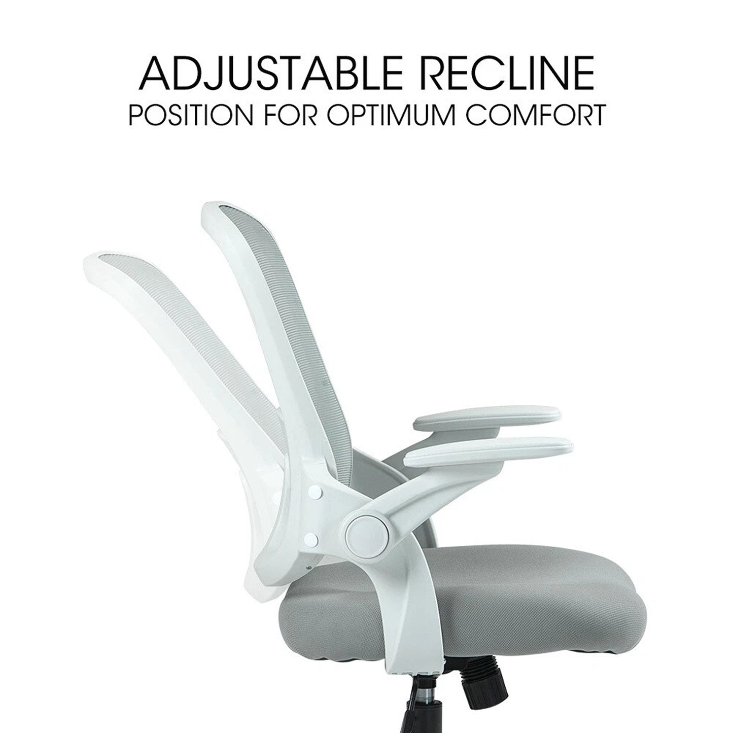 Ergonomic Office Desk Chair Mesh Comfortable Computer Study Chair White Grey