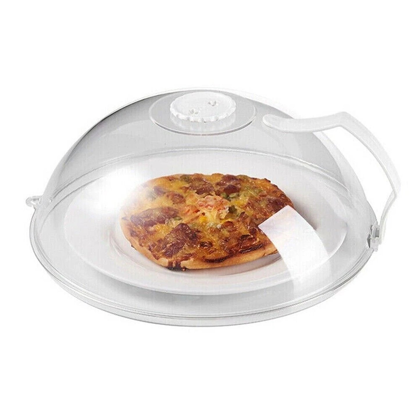 White Microwave Food Cover Anti Splash Guard with Ventilated Steam Release