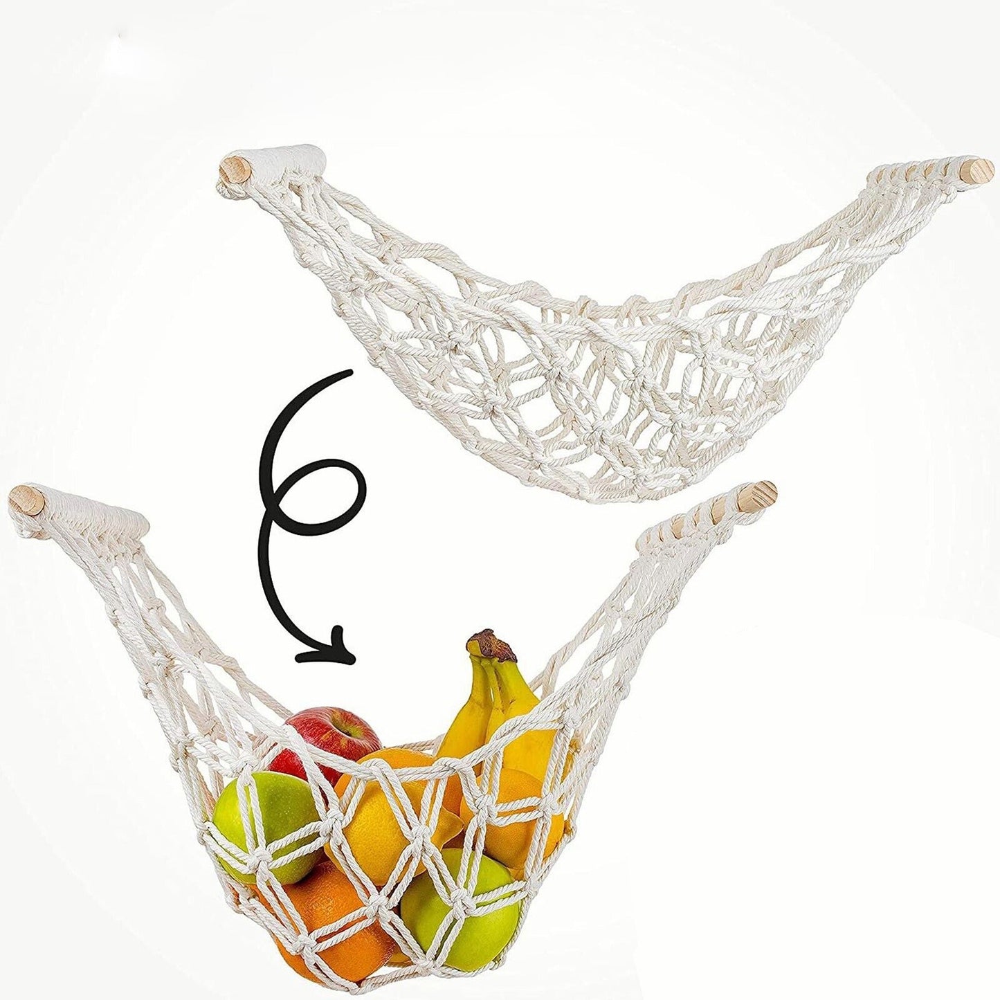 Hanging Basket 2 Styles Fruit Hammock Storage