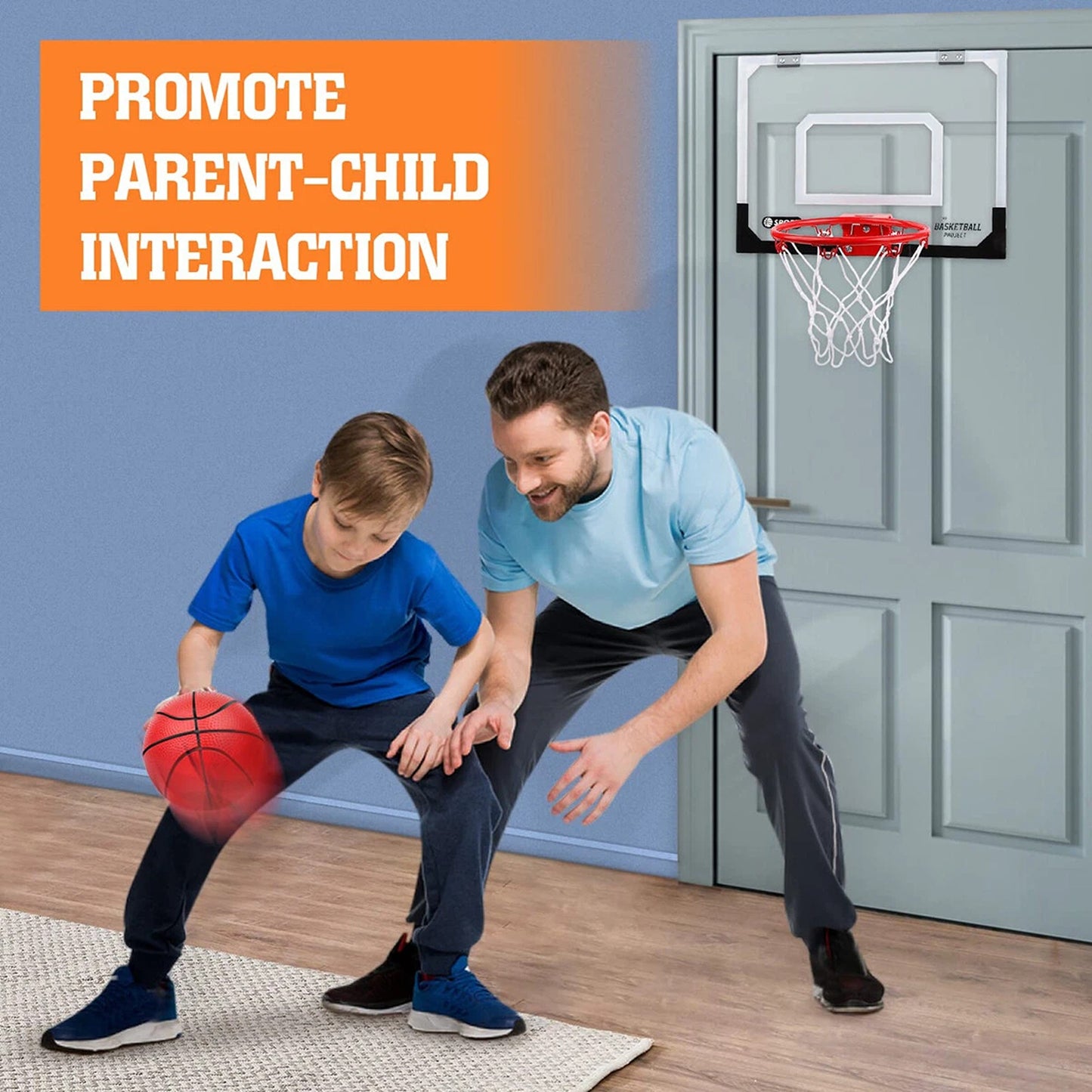 Over the Door Mini Basketball Hoop with Balls and Pump