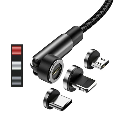 3 in 1 Magnetic Fast Charging Cable 540 Rotating USB Charger for Type-C Micro USB iPhone