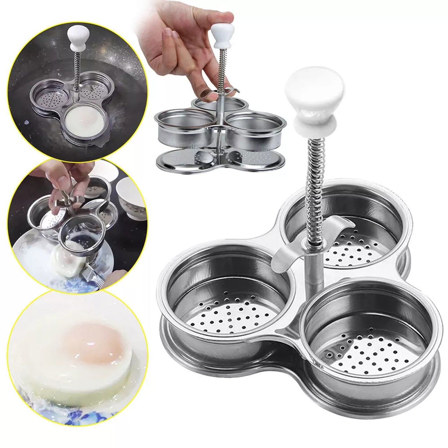 Stainless Steel Egg Poacher Pan Poached Egg Maker