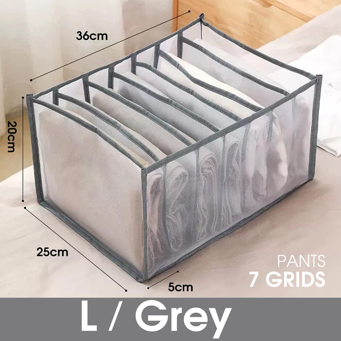 Clothes Organizer Wardrobe Storage Box Drawer Divider Mesh in Multiple Sizes