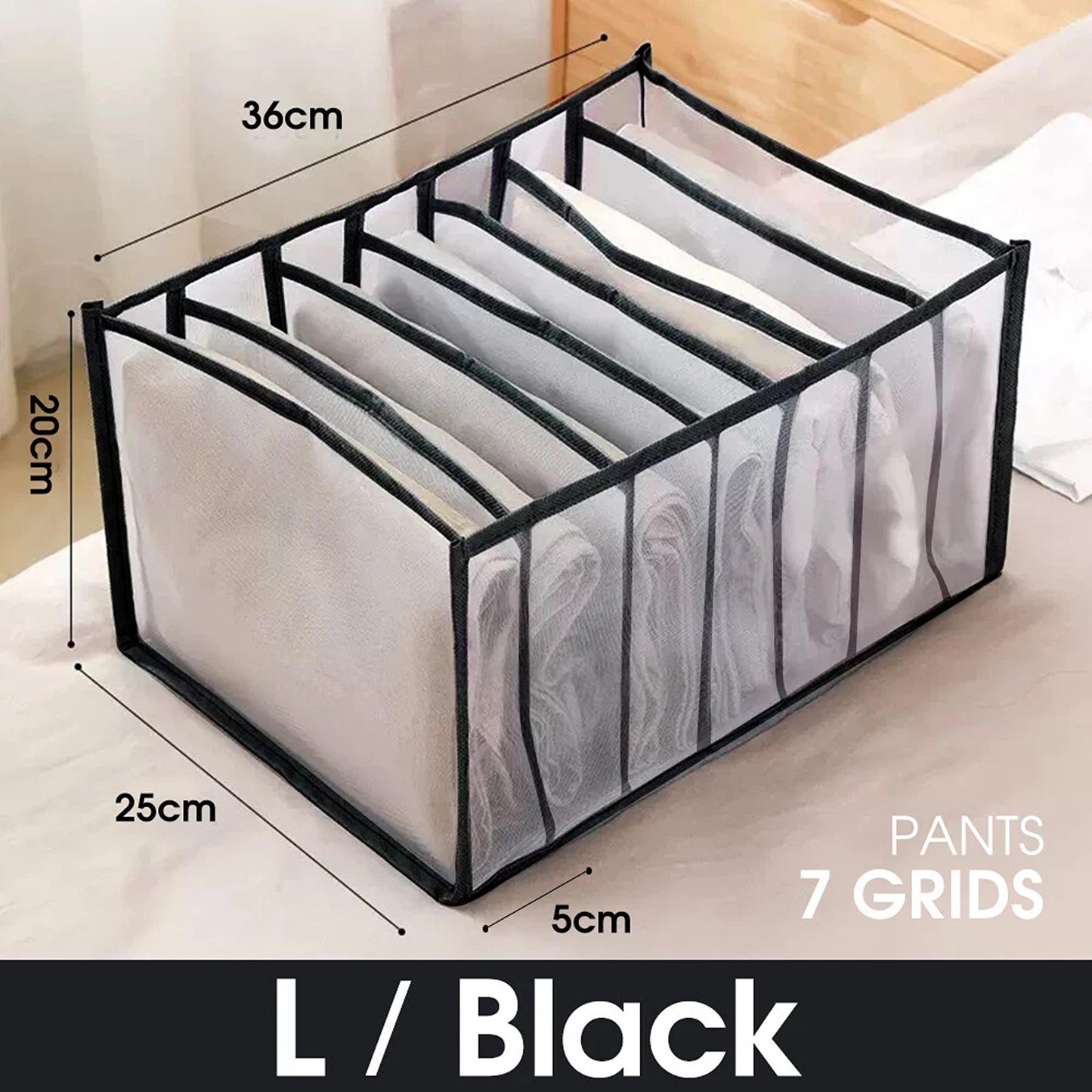 Clothes Organizer Wardrobe Storage Box Drawer Divider Mesh in Multiple Sizes