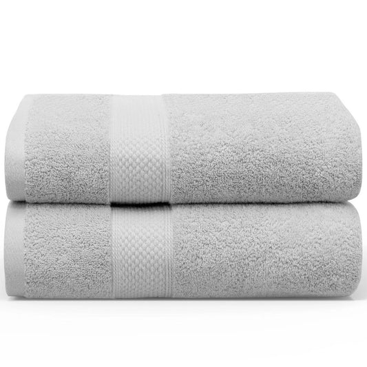 Silver Grey Cotton Jumbo Bath Sheets Extra Soft  650GSM 2 Pack