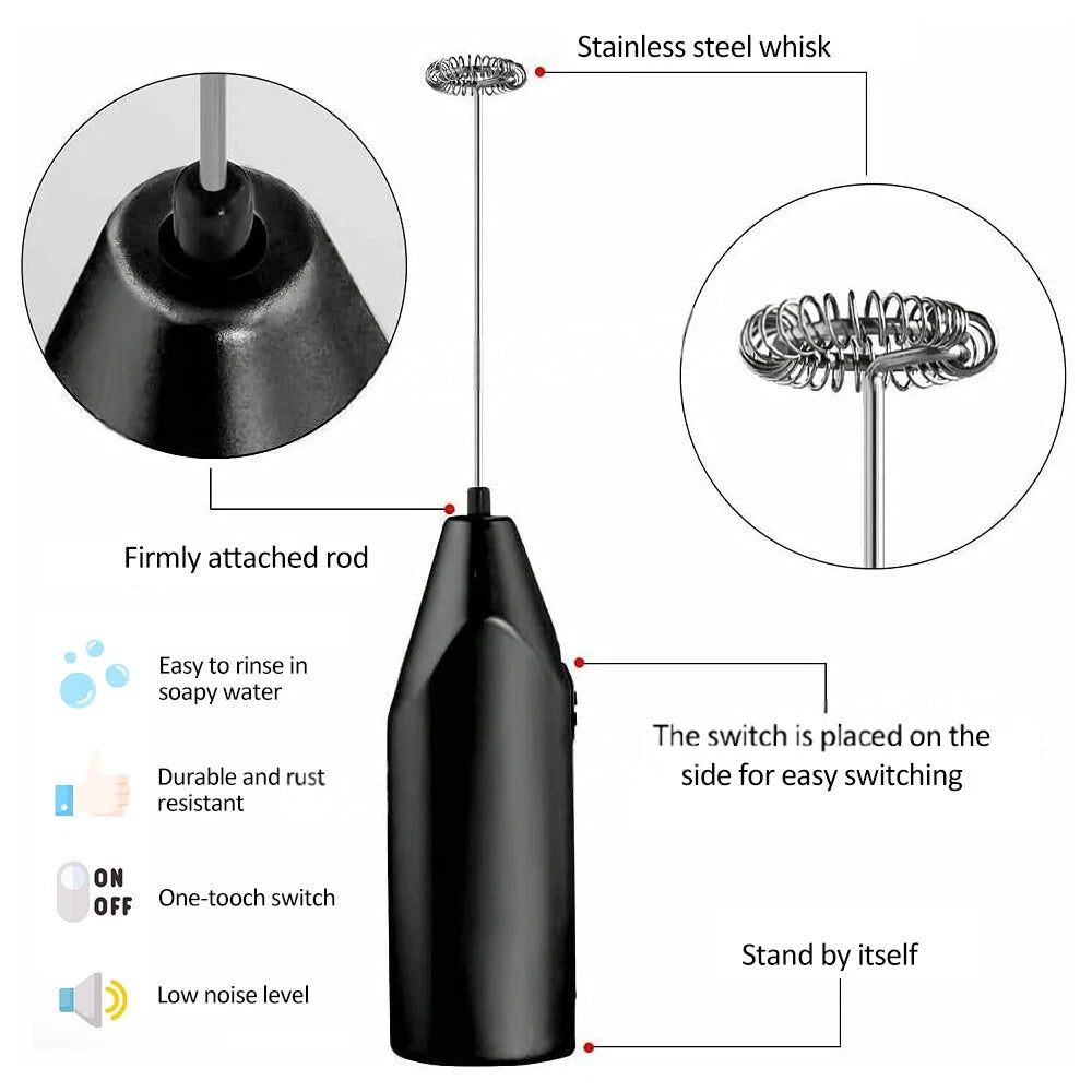 Mini Foamer Kitchen Tool Milk Frother Egg Beater Stirrer Whisk Mixer Electric