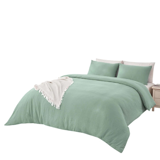 Sage Green 2000 Thread Count Quilt Cover Set Soft Luxury Bedding