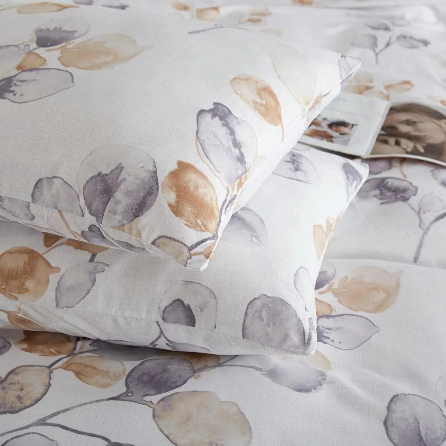 Ultra Soft Quilt Duvet Doona Cover Set with Pillowcase All Sizes - Leaves Print