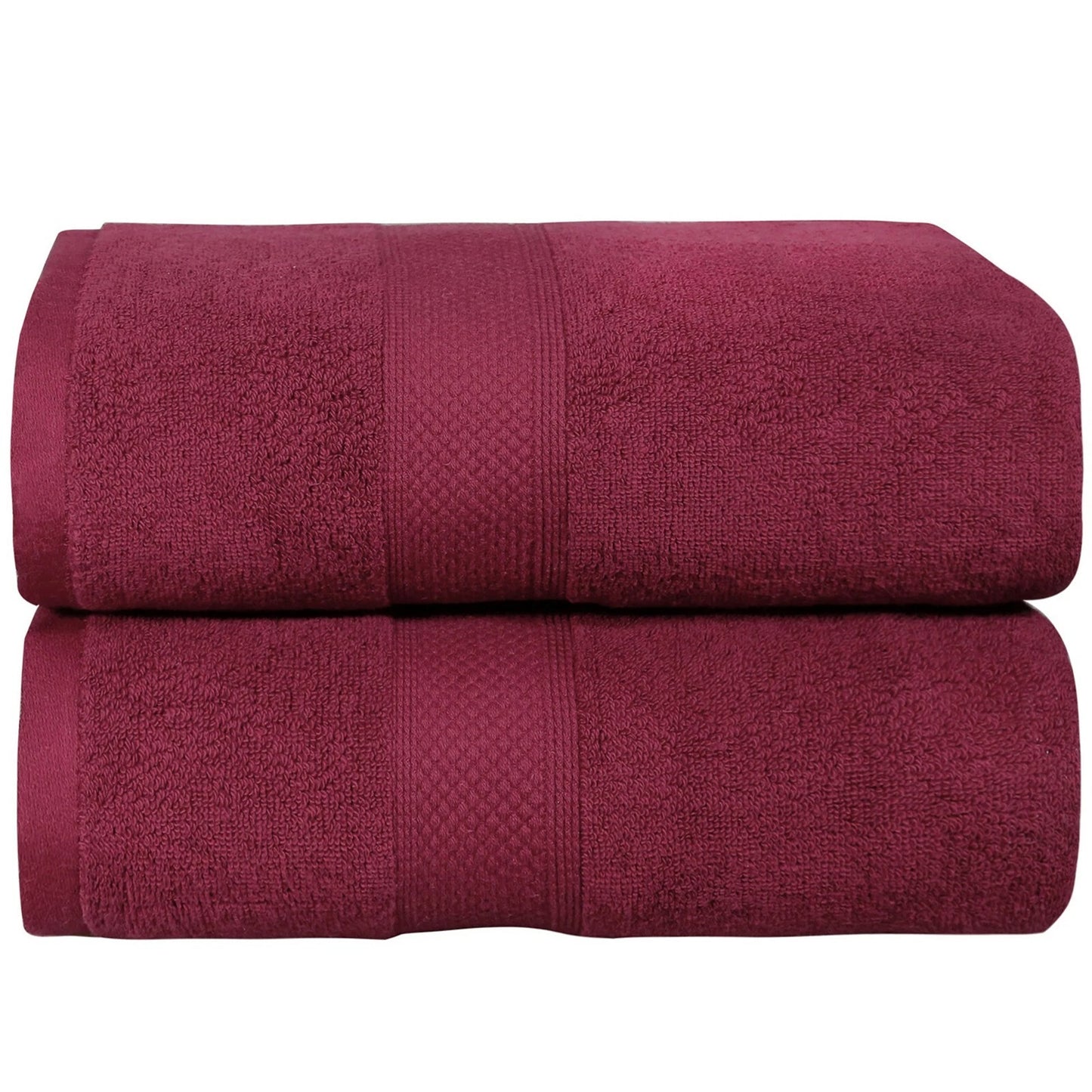 Burgundy Cotton Jumbo Bath Sheets Extra Soft  650GSM 2 Pack