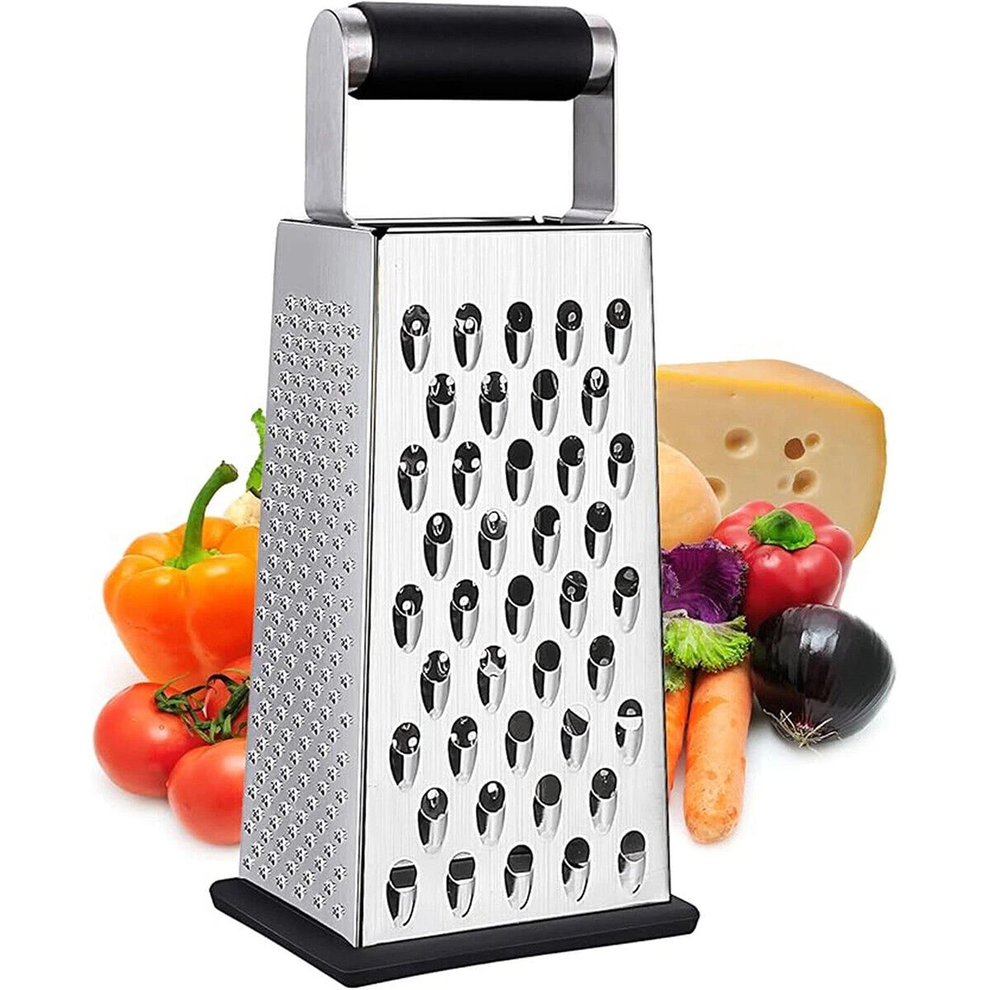 4 Sided Stainless Steel Food Grater for Cheese and Veggies