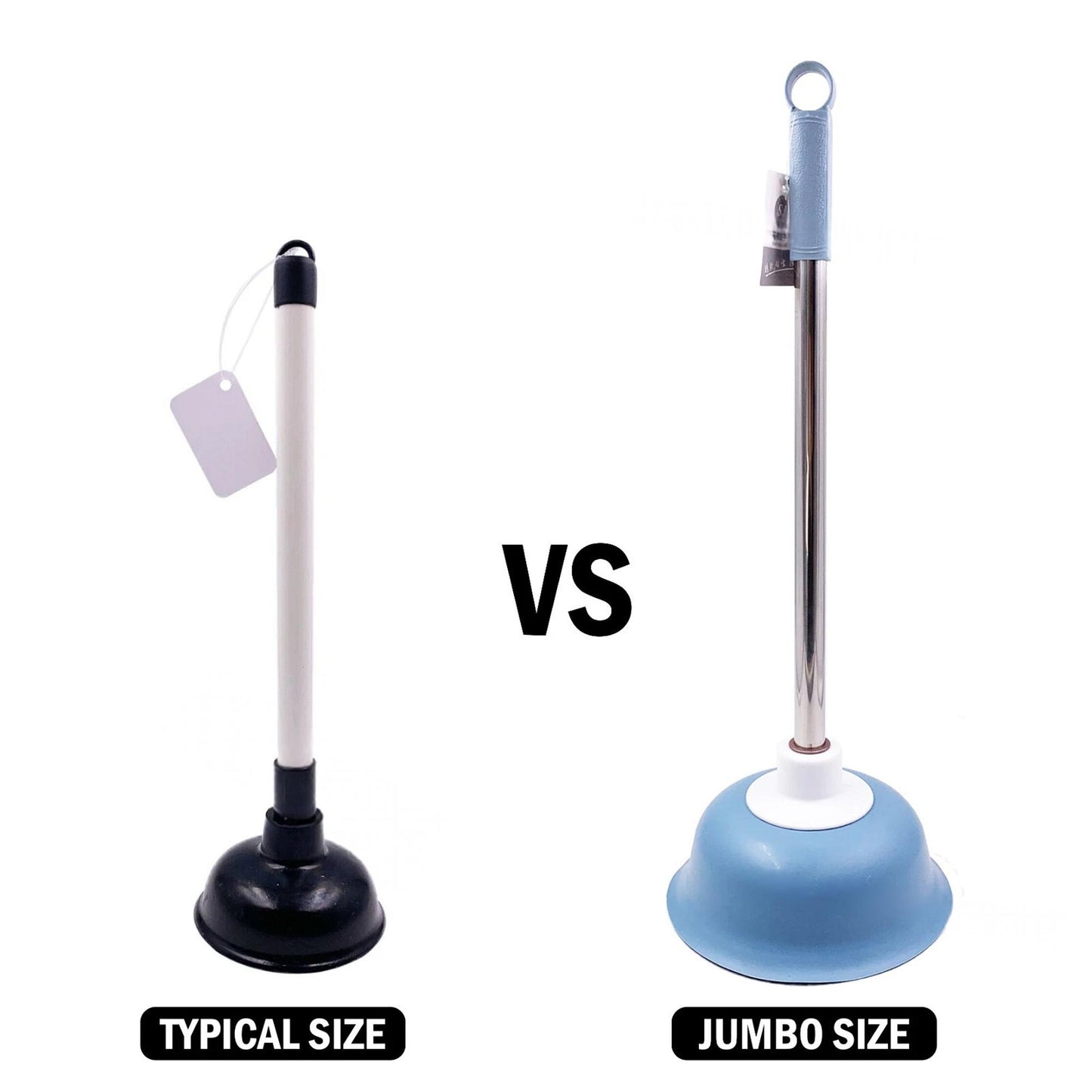 Jumbo Drain Plunger for Toilet Sink Shower and Bath Unblocker Plumbing Tool - Random Colour