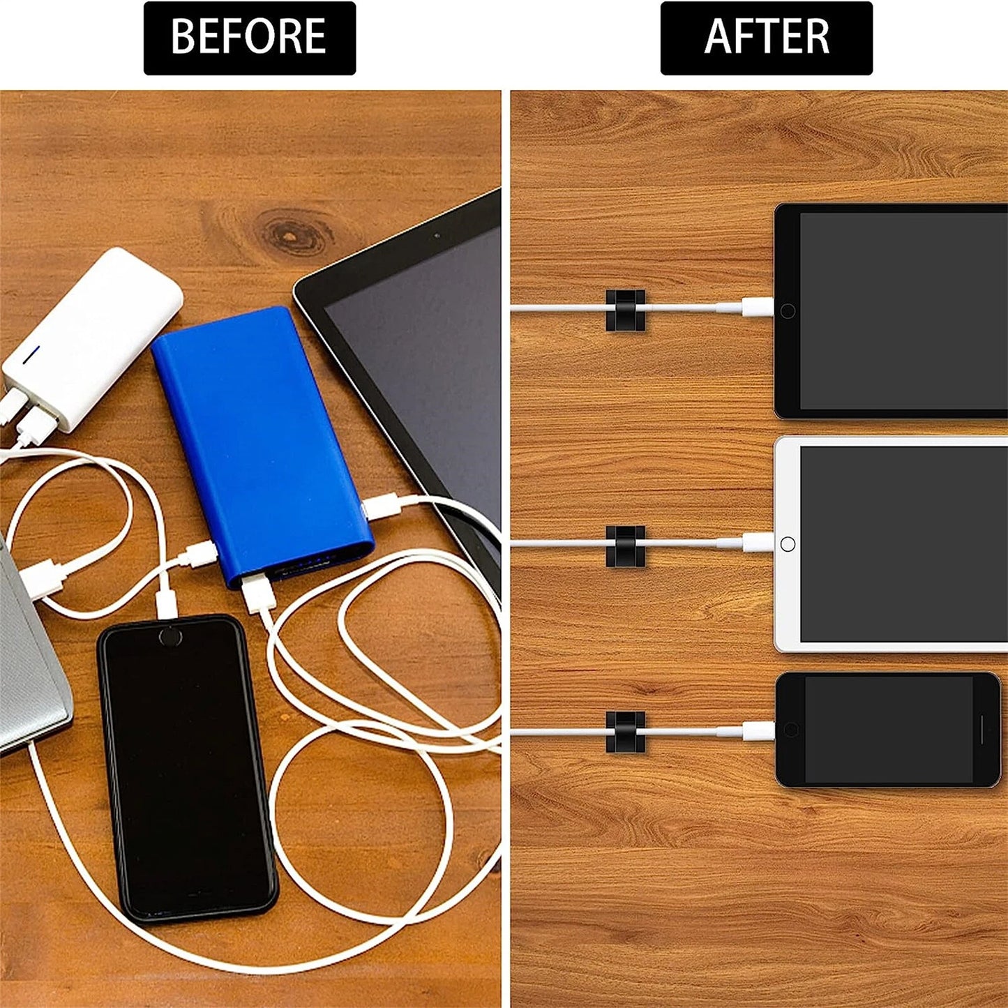 Cord Organizer with Adhesive Cable Management Clips - 20pcs
