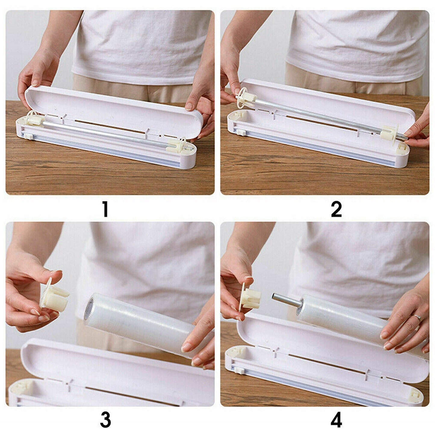 Cling Film Cutter Holder Kitchen Food Wrap Dispenser