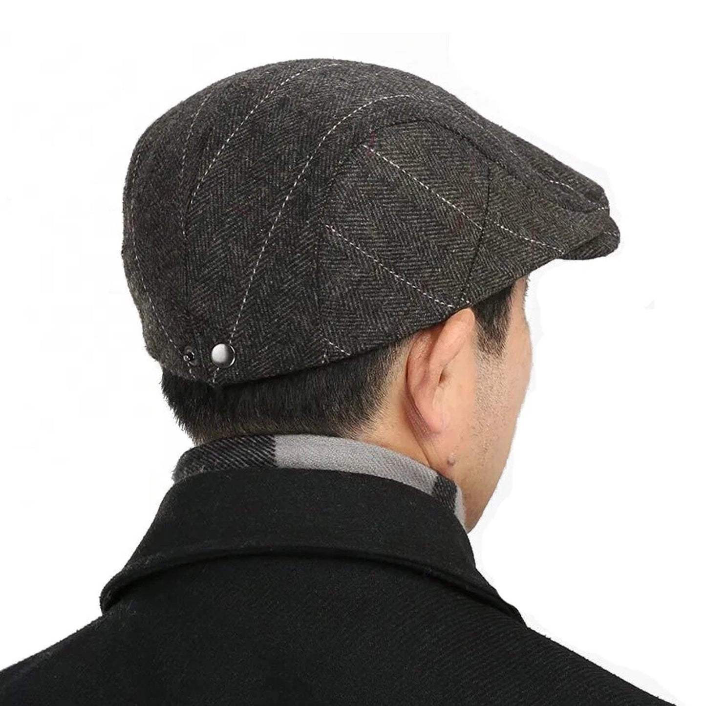Grey Mens Retro Newsboy Cap Gatsby Ivy Driving Hat