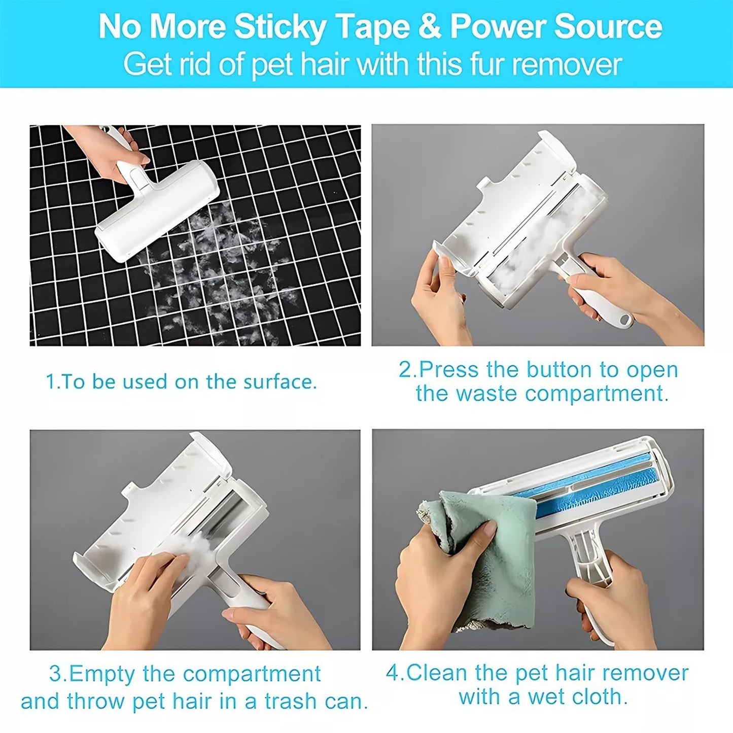Pet Hair Remover Brush for Dog and Cat Fur Self Cleaning