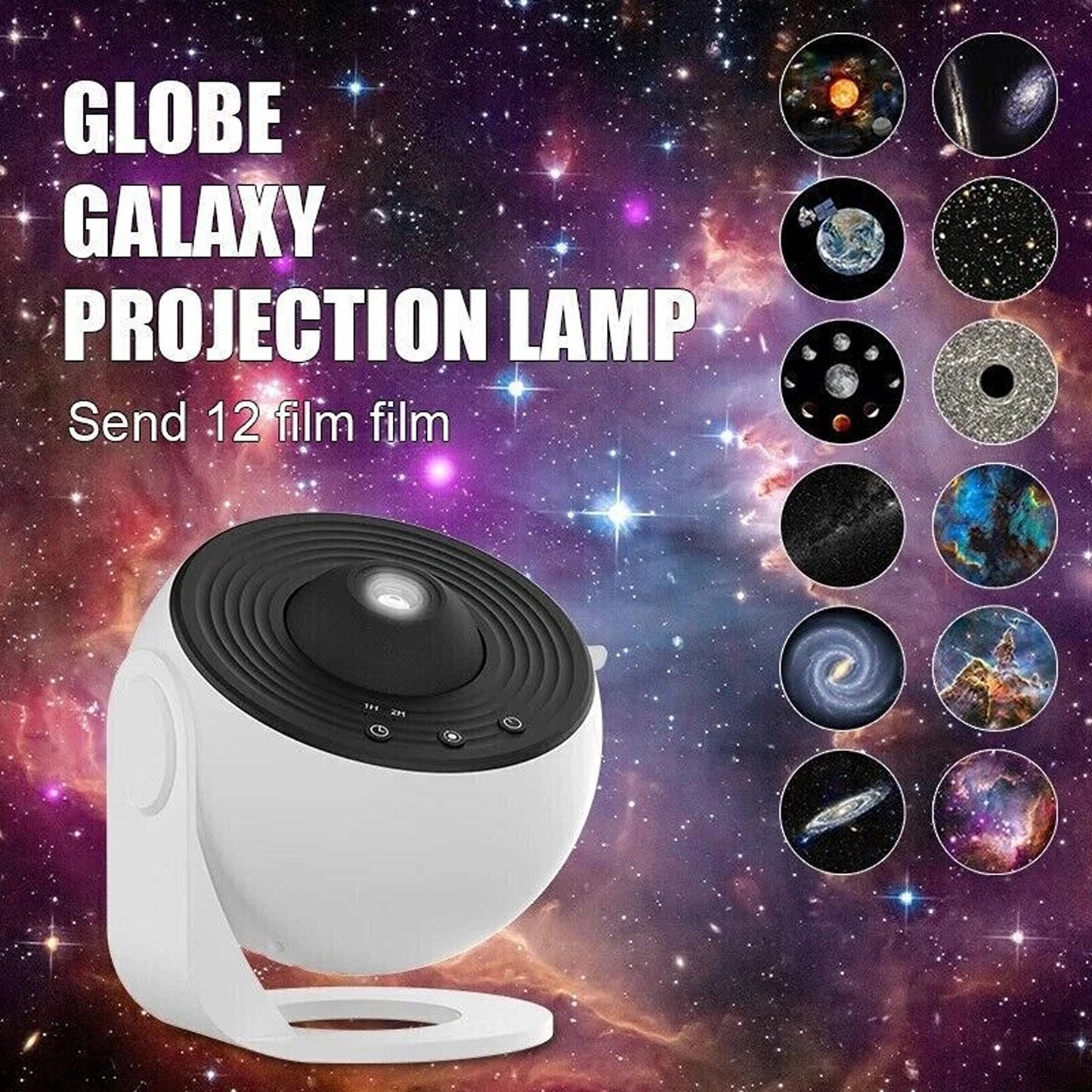 Rotating LED Starry Sky Projector Night Light with 12 Galaxy Themes