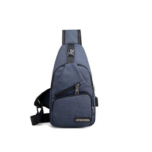 Blue Mens Crossbody Satchel Bag Lightweight Travel Chest Pack