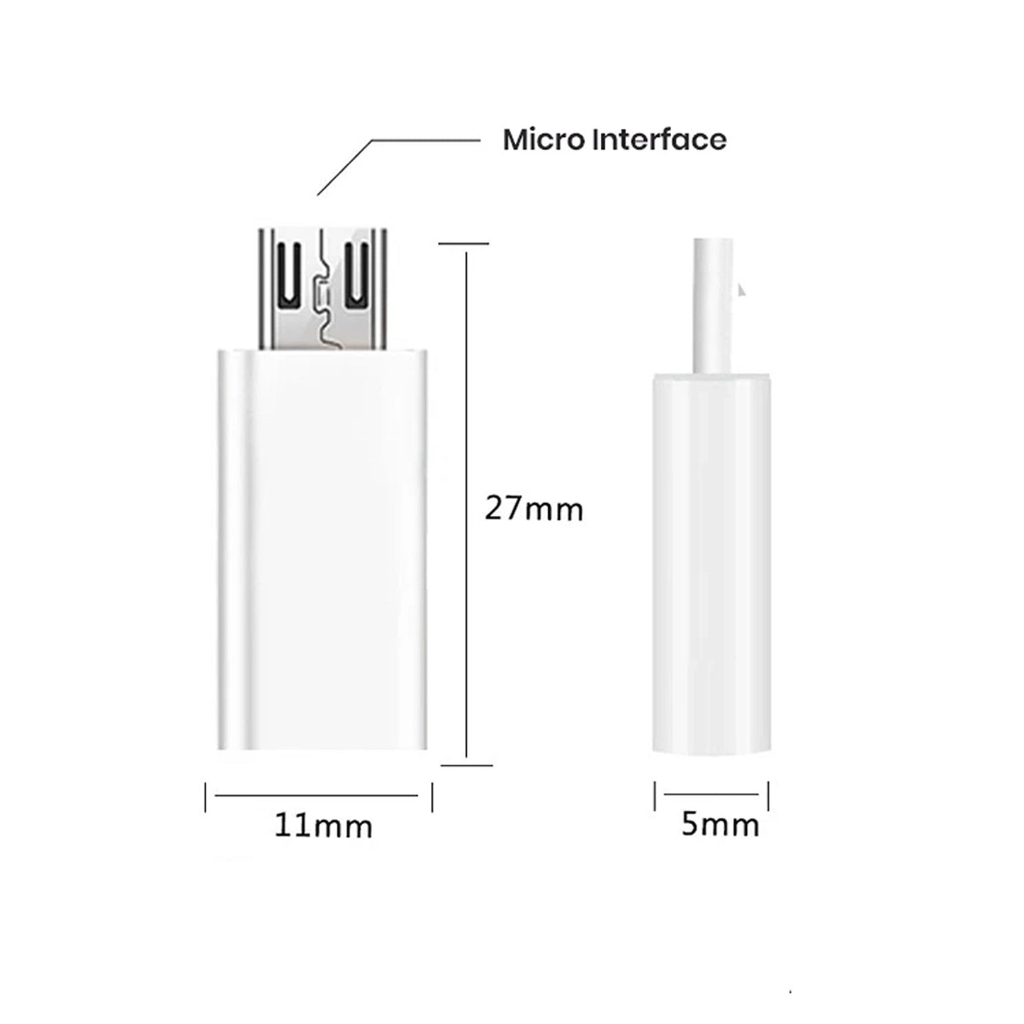 USB Type C Female to Micro USB Male Adapter Connector for Android Phones