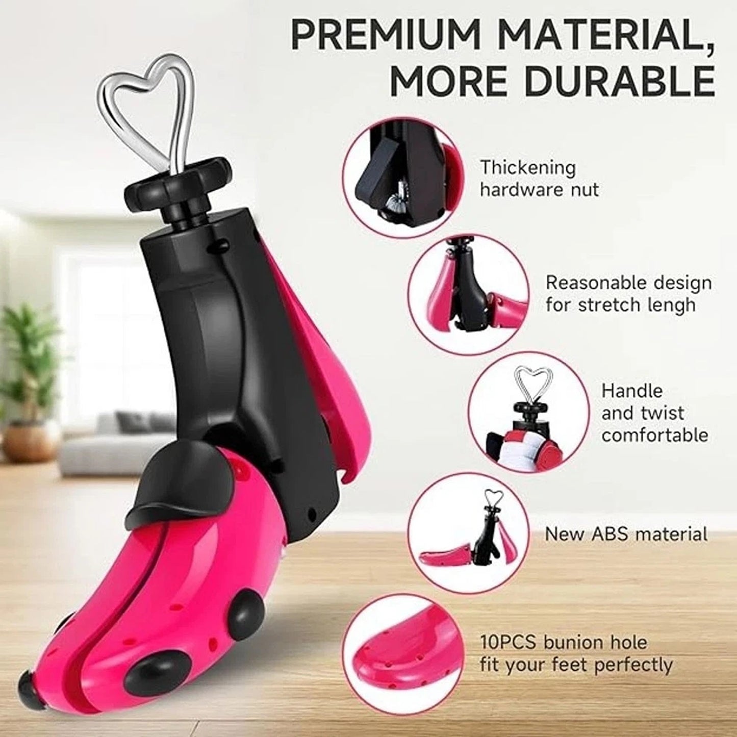 Rose Red 2 Pack Adjustable Shoe Stretcher for Men and Women