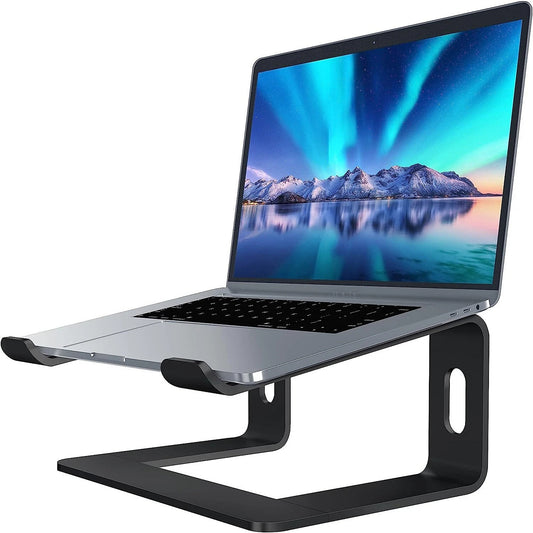 Black Adjustable Laptop Stand Compatible With Microsoft Surface Apple MacBook