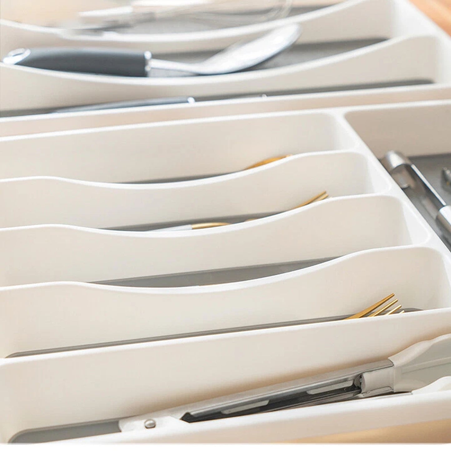 Utensil Organizer Large Kitchen Cutlery Tray Multi Purpose Drawer Insert