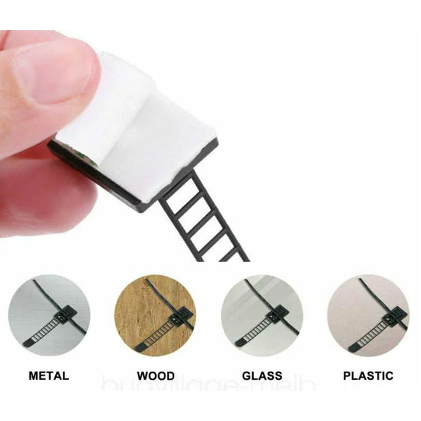 20pcs Adjustable Adhesive Cable Clips Cord Organizer Wire Management Strap
