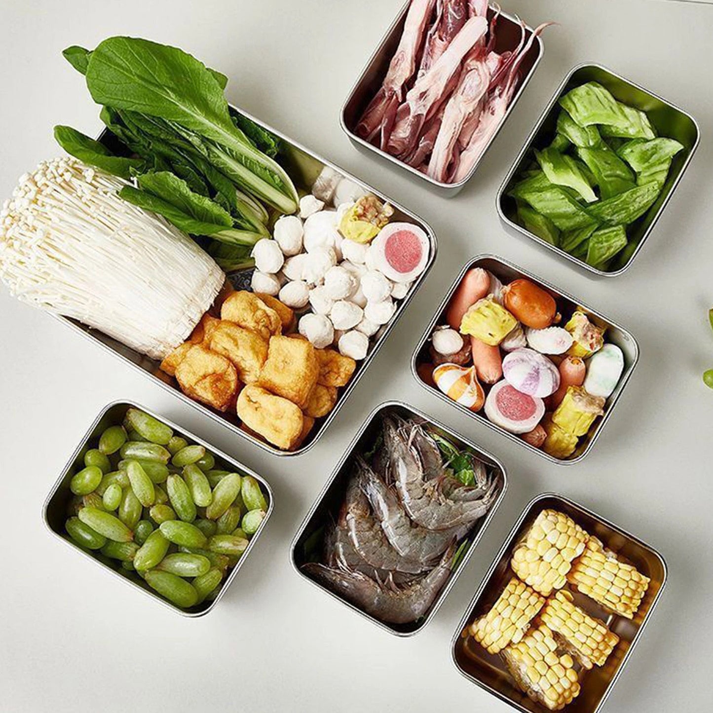 Reusable Stainless Steel Food Storage Box Set 10pcs