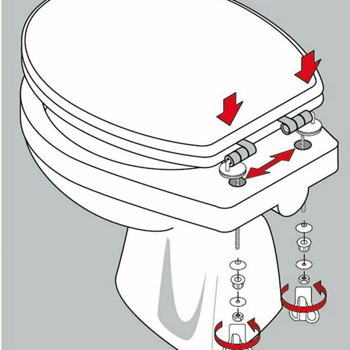 Toilet Seat Fix Fittings for Back to Wall Hinges 2pcs