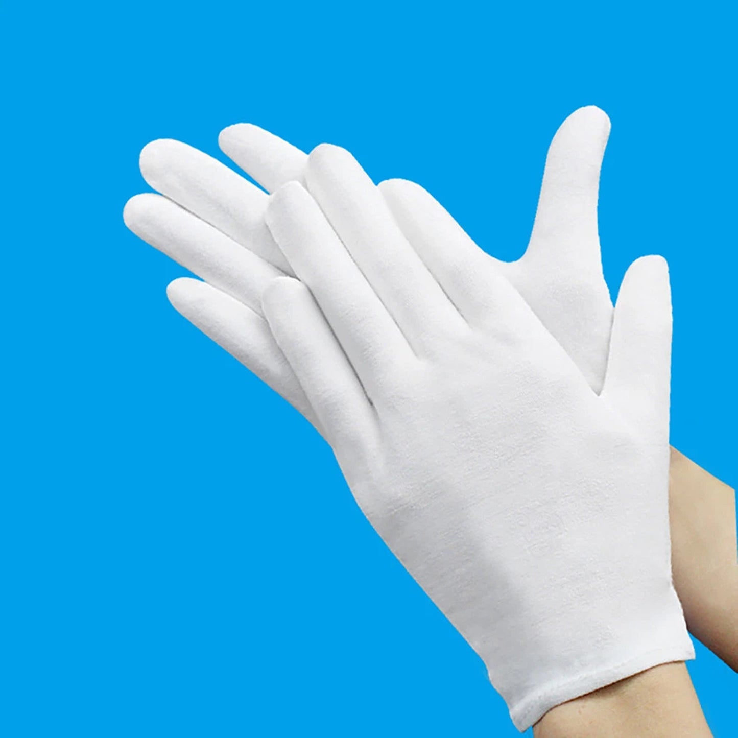 6 Pairs Soft White Cotton Gloves for Jewelry and Costume Handling