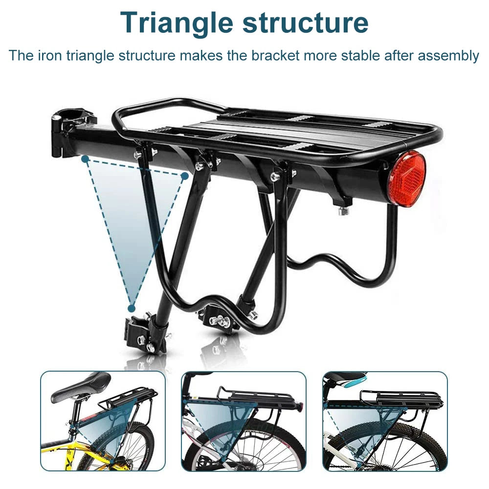 Adjustable Bike Cargo Rack with Fender and Pannier Support